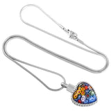 Glass Flower Heart Memorial Ash Keepsake Cremation Pendant - Cherished Urns