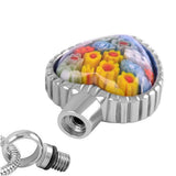 Glass Flower Heart Memorial Ash Keepsake Cremation Pendant - Cherished Urns