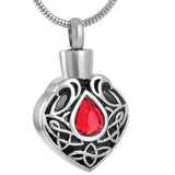 Red Stone Celtic Memorial Ash Keepsake Cremation Pendant - Cherished Urns