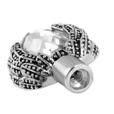 White Feather with Crystal Memorial Ash Keepsake Cremation Pendant - Cherished Urns