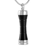 Black Bone Cylinder Memorial Ash Keepsake Cremation Pendant - Cherished Urns