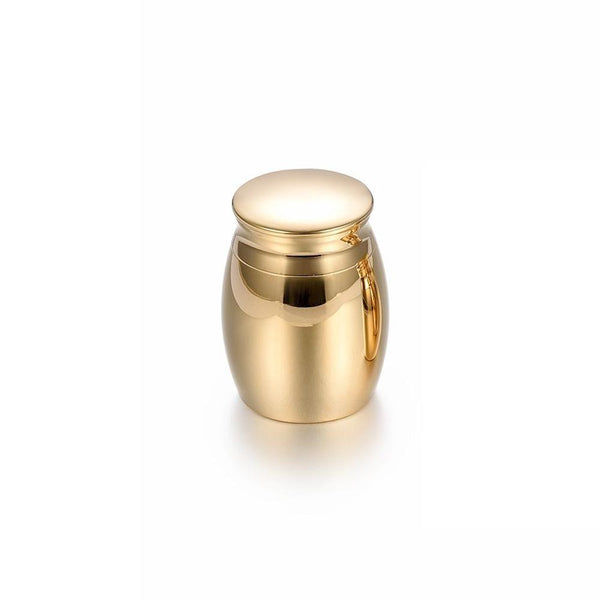 Polished Gold Colour Mini Keepsake Cremation Urn For Ashes - Cherished Urns