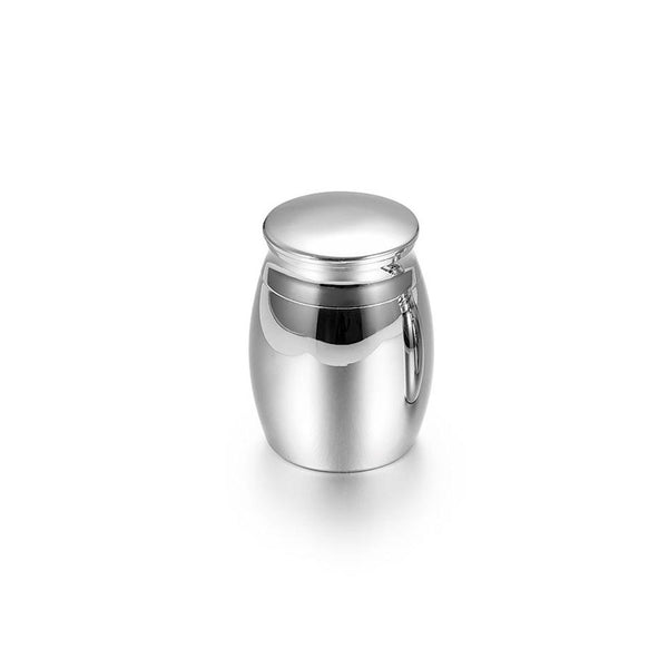 Polished Silver Colour Mini Keepsake Cremation Urn For Ashes - Cherished Urns