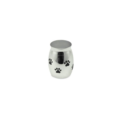 Paw Print Silver Pet Keepsake Cremation Urn For Ashes - Cherished Urns