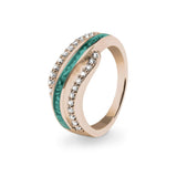 Ladies Oceans Memorial Ashes Ring with Fine Crystals - Cherished Urns