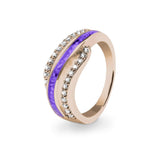 Ladies Oceans Memorial Ashes Ring with Fine Crystals - Cherished Urns