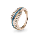 Ladies Oceans Memorial Ashes Ring with Fine Crystals - Cherished Urns