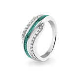 Ladies Oceans Memorial Ashes Ring with Fine Crystals - Cherished Urns