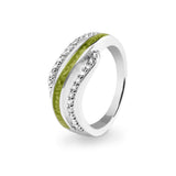 Ladies Oceans Memorial Ashes Ring with Fine Crystals - Cherished Urns