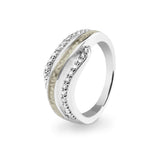 Ladies Oceans Memorial Ashes Ring with Fine Crystals - Cherished Urns