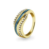 Ladies Oceans Memorial Ashes Ring with Fine Crystals - Cherished Urns