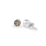 Ladies Sterling Silver Classic Round Memorial Ashes Earrings - Cherished Urns