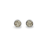 Ladies Sterling Silver Classic Round Memorial Ashes Earrings - Cherished Urns