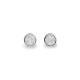Ladies Sterling Silver Classic Round Memorial Ashes Earrings - Cherished Urns