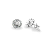 Ladies Petals Memorial Ashes Earrings with Fine Crystals - Cherished Urns