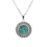 Ladies Petals Memorial Ashes Pendant with Fine Crystals - Cherished Urns