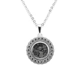 Ladies Petals Memorial Ashes Pendant with Fine Crystals - Cherished Urns