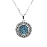 Ladies Petals Memorial Ashes Pendant with Fine Crystals - Cherished Urns
