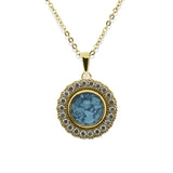 Ladies Petals Memorial Ashes Pendant with Fine Crystals - Cherished Urns