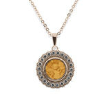Ladies Petals Memorial Ashes Pendant with Fine Crystals - Cherished Urns