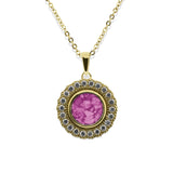 Ladies Petals Memorial Ashes Pendant with Fine Crystals - Cherished Urns
