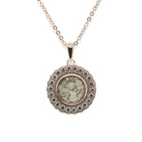 Ladies Petals Memorial Ashes Pendant with Fine Crystals - Cherished Urns