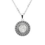 Ladies Petals Memorial Ashes Pendant with Fine Crystals - Cherished Urns