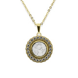 Ladies Petals Memorial Ashes Pendant with Fine Crystals - Cherished Urns