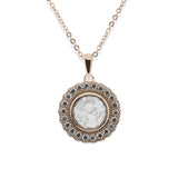 Ladies Petals Memorial Ashes Pendant with Fine Crystals - Cherished Urns