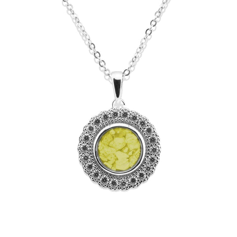 Ladies Petals Memorial Ashes Pendant with Fine Crystals - Cherished Urns