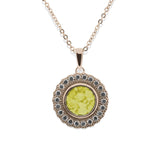 Ladies Petals Memorial Ashes Pendant with Fine Crystals - Cherished Urns