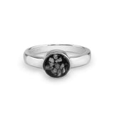 Ladies Classic Round Memorial Ashes Ring - Cherished Urns