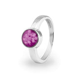 Ladies Classic Round Memorial Ashes Ring - Cherished Urns