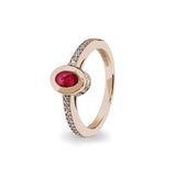 Ladies Oval Halo Memorial Ashes Ring with Fine Crystals - Cherished Urns