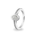 Ladies Oval Halo Memorial Ashes Ring with Fine Crystals - Cherished Urns