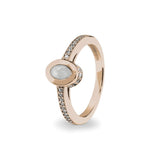 Ladies Oval Halo Memorial Ashes Ring with Fine Crystals - Cherished Urns