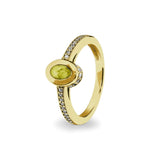 Ladies Oval Halo Memorial Ashes Ring with Fine Crystals - Cherished Urns