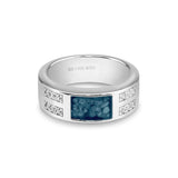 Unisex Oblong Memorial Ashes Ring with Fine Crystals - Cherished Urns