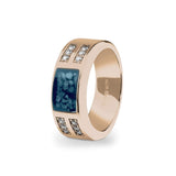 Unisex Oblong Memorial Ashes Ring with Fine Crystals - Cherished Urns