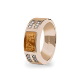 Unisex Oblong Memorial Ashes Ring with Fine Crystals - Cherished Urns