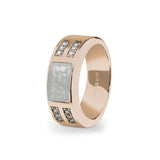Unisex Oblong Memorial Ashes Ring with Fine Crystals - Cherished Urns