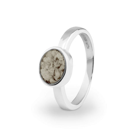 Ladies Oval Memorial Ashes Ring - Cherished Urns