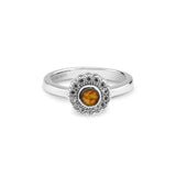Ladies Petals Memorial Ashes Ring with Fine Crystals - Cherished Urns