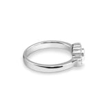 Ladies Petals Memorial Ashes Ring with Fine Crystals - Cherished Urns