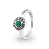 Ladies Petals Memorial Ashes Ring with Fine Crystals - Cherished Urns