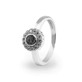 Ladies Petals Memorial Ashes Ring with Fine Crystals - Cherished Urns
