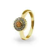 Ladies Petals Memorial Ashes Ring with Fine Crystals - Cherished Urns