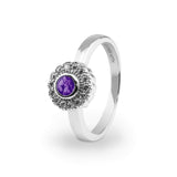 Ladies Petals Memorial Ashes Ring with Fine Crystals - Cherished Urns