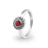 Ladies Petals Memorial Ashes Ring with Fine Crystals - Cherished Urns