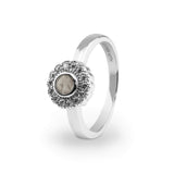 Ladies Petals Memorial Ashes Ring with Fine Crystals - Cherished Urns